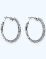 0410B17 Hoop Earrings with Beads