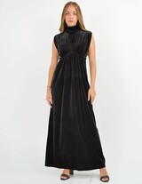 ISLA14407N309  Maxi Turtleneck Velvet Dress