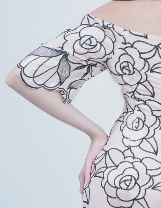 OFFER / PR2295 Drop Shoulder Φόρεμα Με Floral Pattern