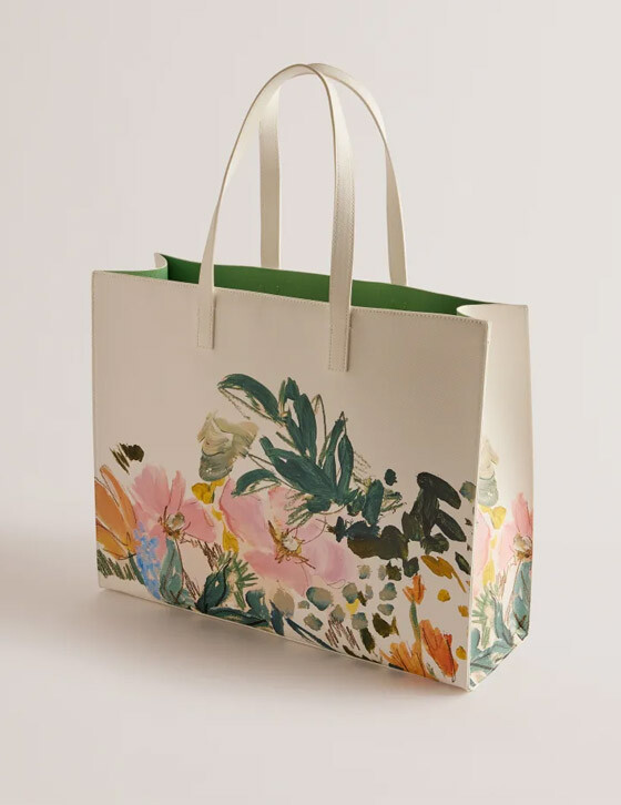 MEADCON275419 Floral Print Detail Large Icon Bag