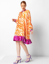   24S964 Κοντό Zebra Print Φόρεμα