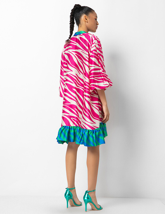 24S964 Κοντό Zebra Print Φόρεμα